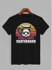 Футболка з принтом Panda skateboard (0728)