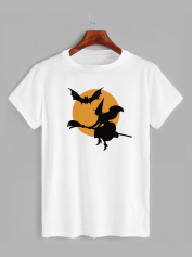 Футболка з принтом Хеллоуїн Flying Witch (2338)