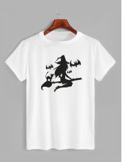 Футболка з принтом Хеллоуїн Witch and Bats (2342)