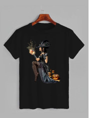 Футболка з принтом Хеллоуїн (2350)