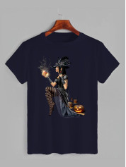 Футболка з принтом Хеллоуїн (2350)