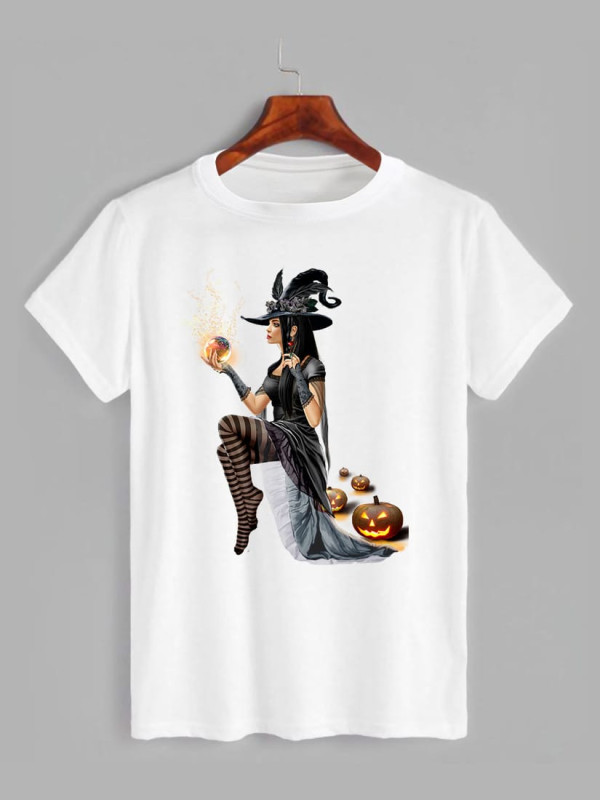 Футболка з принтом Хеллоуїн (2350)