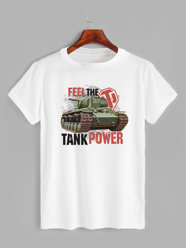 Футболка з принтом Feel the Tank power - Танчики WOW (1612)