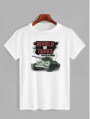 Футболка с принтом World of Tanks Враг не пройдет - Мир Танков  (1639)