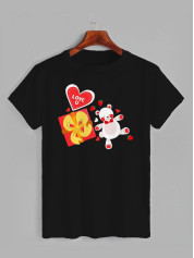 Футболка на день закоханих з принтом Подарунок до Святого Валентина Ведмедик Тедді (1209)