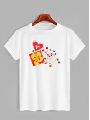 Футболка на день закоханих з принтом Подарунок до Святого Валентина Ведмедик Тедді (1209)