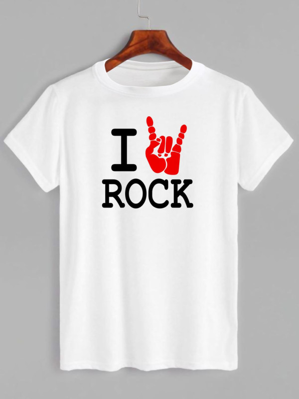 Футболка з принтом I love rock (Я кохаю рок) (0408)