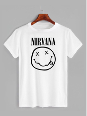 Футболка с принтом Nirvana Smile (Нирвана) (0419)