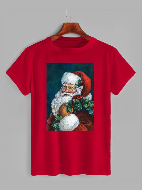 Футболка мужская с новогодним принтом Santa Claus (Санта Клаус) (2111)