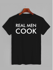 Футболка з принтом Real men cook (0510)