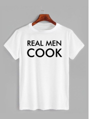 Футболка с принтом Real men cook (0510)