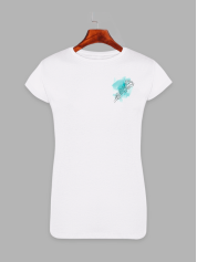 Женская футболка с принтом Веточка хризантемы (1503)