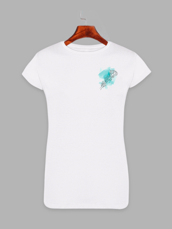Женская футболка с принтом Веточка хризантемы (1503)