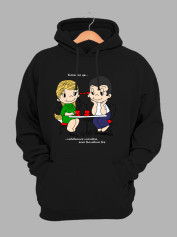 Худі на день закоханих з принтом Love is - подивитися поглядом, який висловлює все (0204)