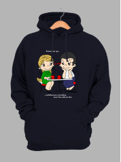 Худі на день закоханих з принтом Love is - подивитися поглядом, який висловлює все (0204)