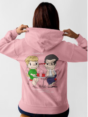 Худі на день закоханих з принтом Love is - подивитися поглядом, який висловлює все (0204)