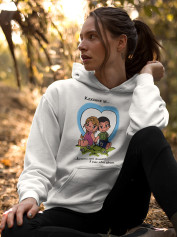 Худі дна день закоханих з принтом Love is - бачити сенс життя в очах один одного (0205)