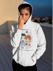 Худі на день закоханих з принтом Love is - день, коли ви кажете Так (0208)