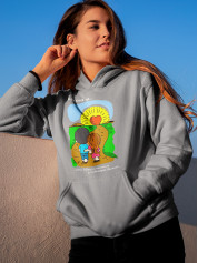 Худі до Дня закоханих з принтом Love is - коли підеш із коханим у надхмарні далечіні (0210)