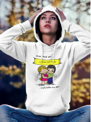 Худі на день закоханих з принтом Love is - клуб розваг для двох (0211)