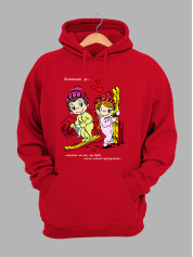 Худі до Дня закоханих з принтом Love is - чекати на те, що буде після лижної прогулянки (0212)