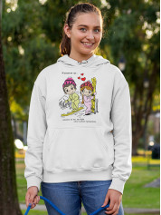 Худі до Дня закоханих з принтом Love is - чекати на те, що буде після лижної прогулянки (0212)