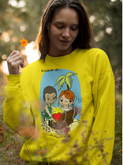 Світшот до Дня закоханих з принтом Love is - ніби знайти скарб (0213)