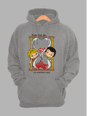 Худі до Дня закоханих з принтом Love is - не помічати часу (0214)