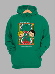 Худі до Дня закоханих з принтом Love is - не помічати часу (0214)