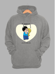 Худі до Дня закоханих з принтом Love is - коли ви одне ціле (0215)