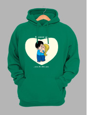 Худі до Дня закоханих з принтом Love is - коли ви одне ціле (0215)