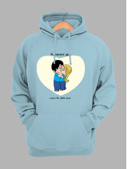 Худі до Дня закоханих з принтом Love is - коли ви одне ціле (0215)