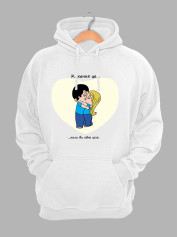 Худі до Дня закоханих з принтом Love is - коли ви одне ціле (0215)