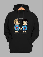 Худі на день закоханих з принтом Love is - розуміти одне одного з півслова (0218)