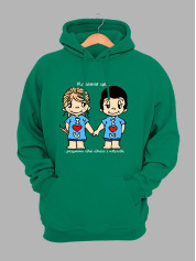 Худі на день закоханих з принтом Love is - розуміти одне одного з півслова (0218)