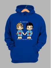 Худі на день закоханих з принтом Love is - розуміти одне одного з півслова (0218)