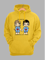 Худі на день закоханих з принтом Love is - розуміти одне одного з півслова (0218)