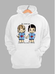 Худі на день закоханих з принтом Love is - розуміти одне одного з півслова (0218)