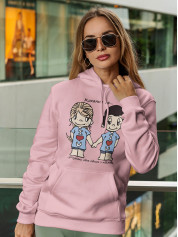 Худі на день закоханих з принтом Love is - розуміти одне одного з півслова (0218)