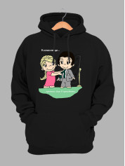 Худі на день закоханих з принтом Love is - прочити його в президенти (0220)