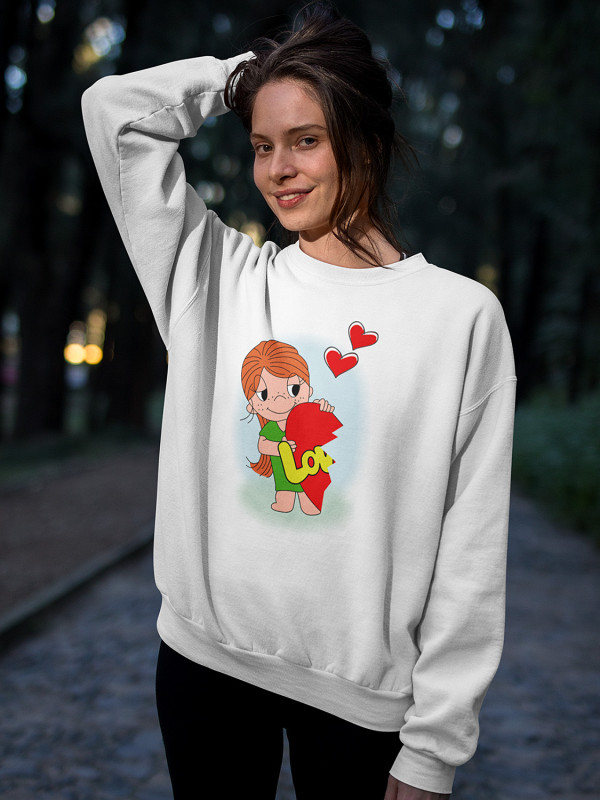 Світшот парне до Дня закоханих з принтом Love is (0228)