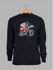 Світшот жіночий з новорічним принтом Santa biker (Санта байкер) - 2110