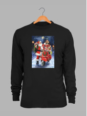 Світшот жіночий з новорічним принтом Санта Клаус з подарунками - 211202