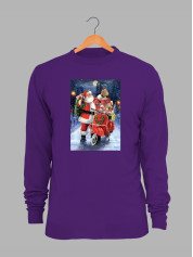 Світшот жіночий з новорічним принтом Санта Клаус з подарунками - 211202