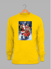 Світшот жіночий з новорічним принтом Санта Клаус з подарунками - 211202