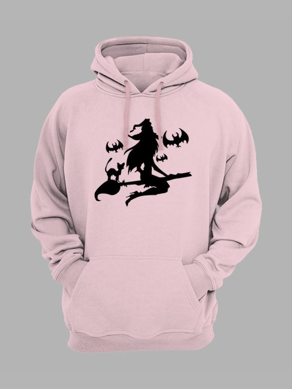 Толстовка худі з принтом Хеллоуїн Witch and Bats (2342)