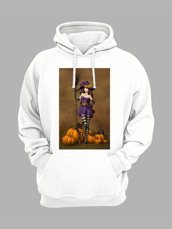 Толстовка худі з принтом Happy Halloween (2348)