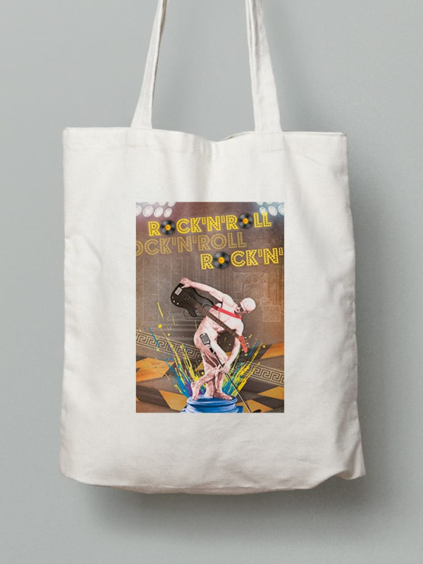 Екосумка шопер з бавовни 38х40см з принтом Surrealism Discobolus by Myron (Сюареалізм Дискобол від Мирону) - 0148