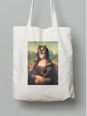 Екосумка шопер з бавовни 38х40см з принтом Surrealism Mona Lisa Censored - 0149