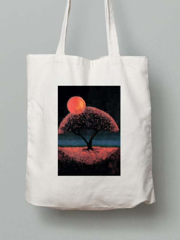 Екосумка шопер з бавовни 38х40см з принтом Tree in the moonlight (Дерево в заході) - 0152
